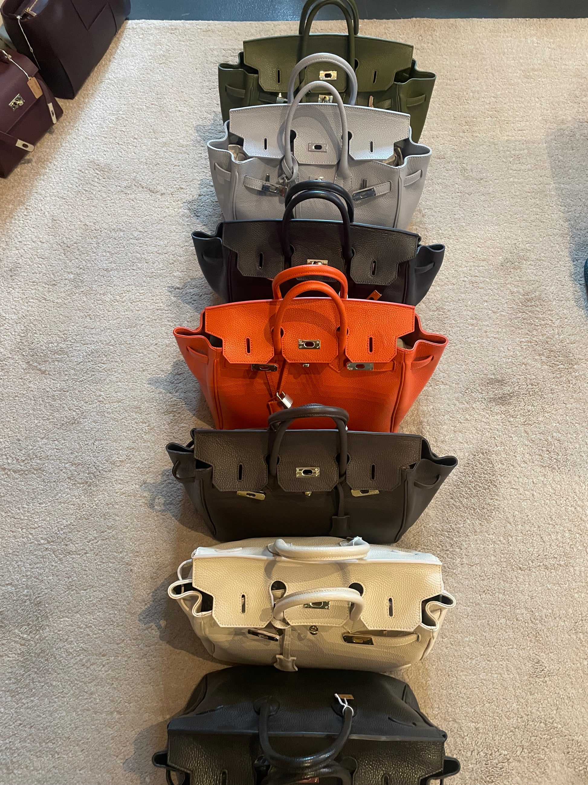 Borsa il Pelle Elisa Birken Panna Scuro