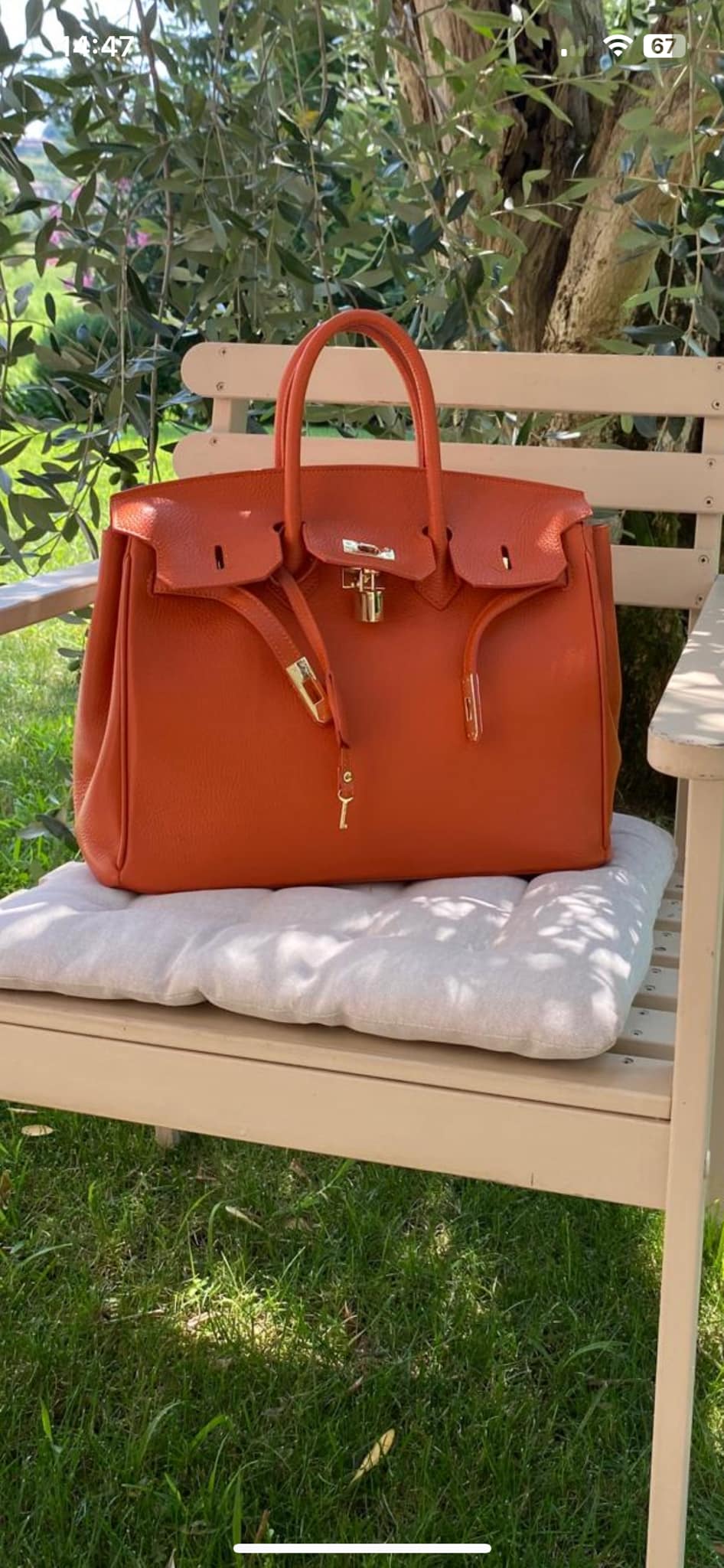 Borsa in Pelle Elisa Birken Arancione